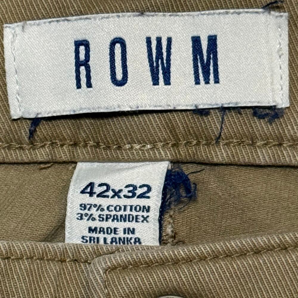 ROWM Chino 5 Pocket Pants Mens Peanut Brown Straight Leg Stretch Khakis 42/32 - Picture 5 of 6